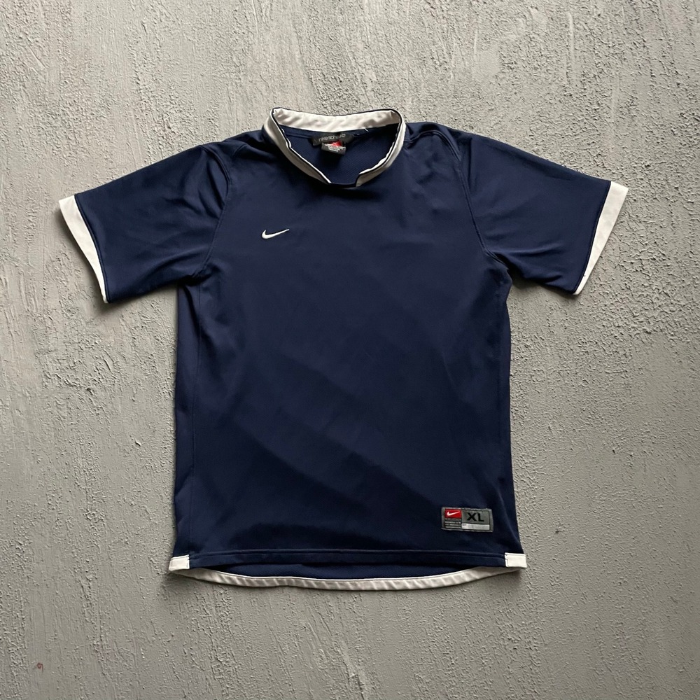 Vintage Nike‎ Sphere V-Neck Athletic Shirt Boys XL Navy Blue 2000s Nike